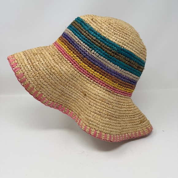 Wyeth Accessories - Wyeth Georgia Multicolored Stripes Floppy Straw Hat